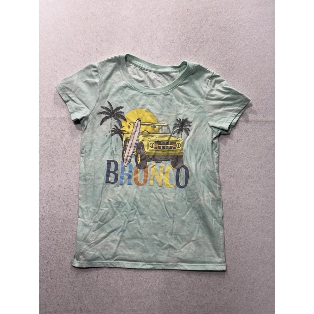 Hybrid Apparel Shirt Unisex Kids L Green Ford Bronco Surf Truck Graphic Tee